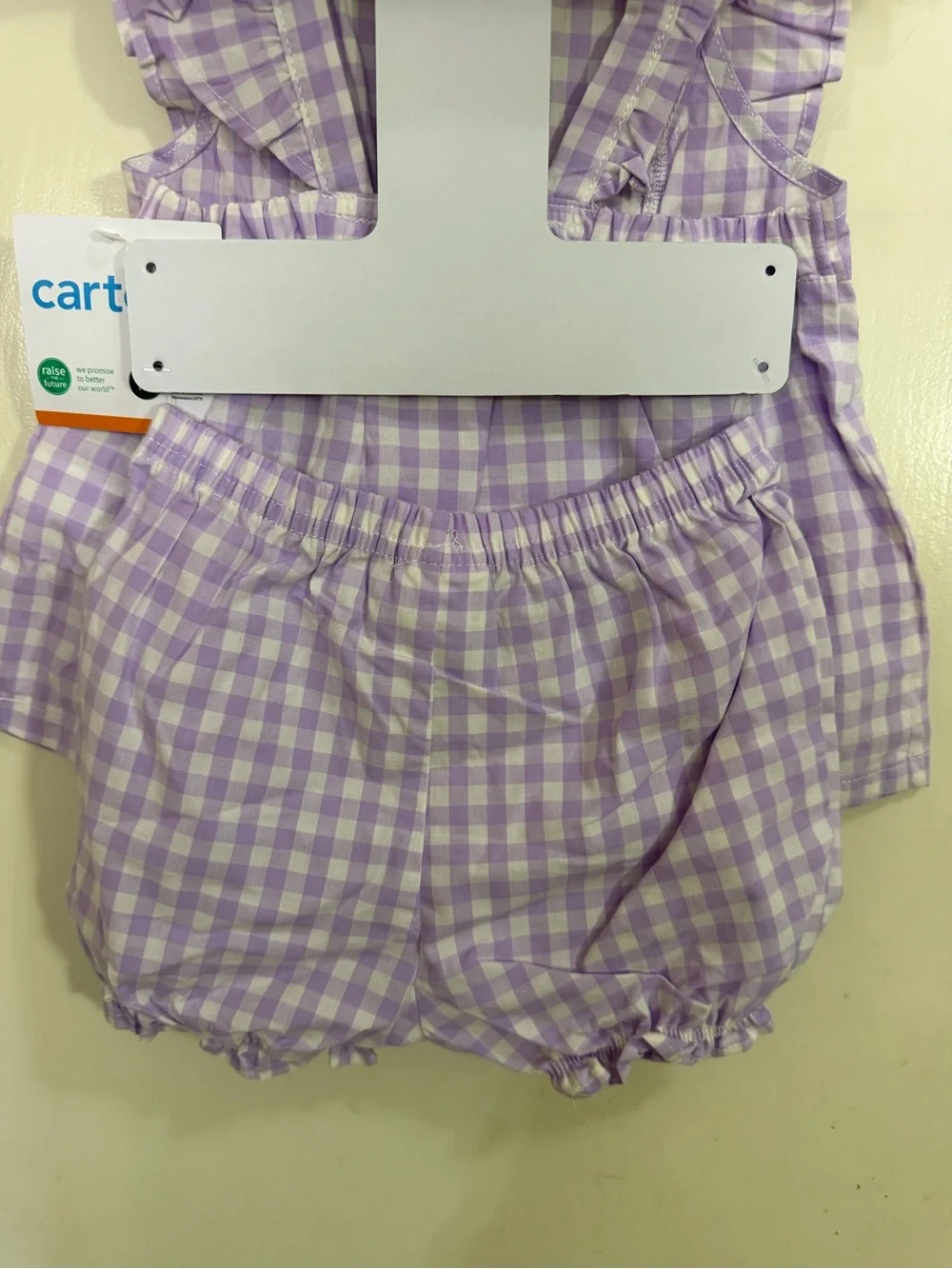 Carter's Lavender Gingham Baby Girls Dress 3 piece Set - 12M (171)